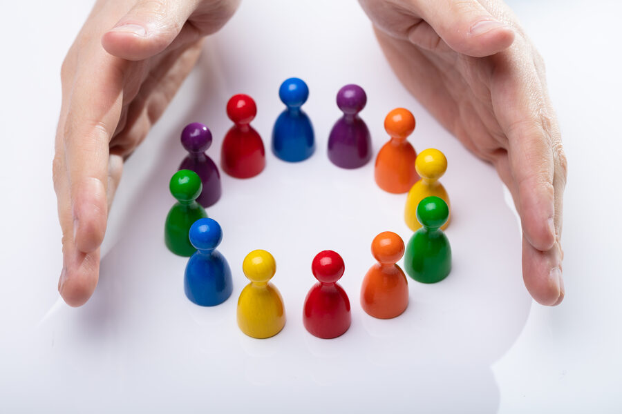 A diverse group of colleagues working together