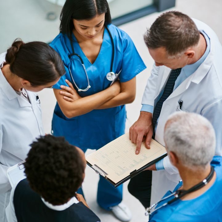 A workplace health and safety checklist being completed